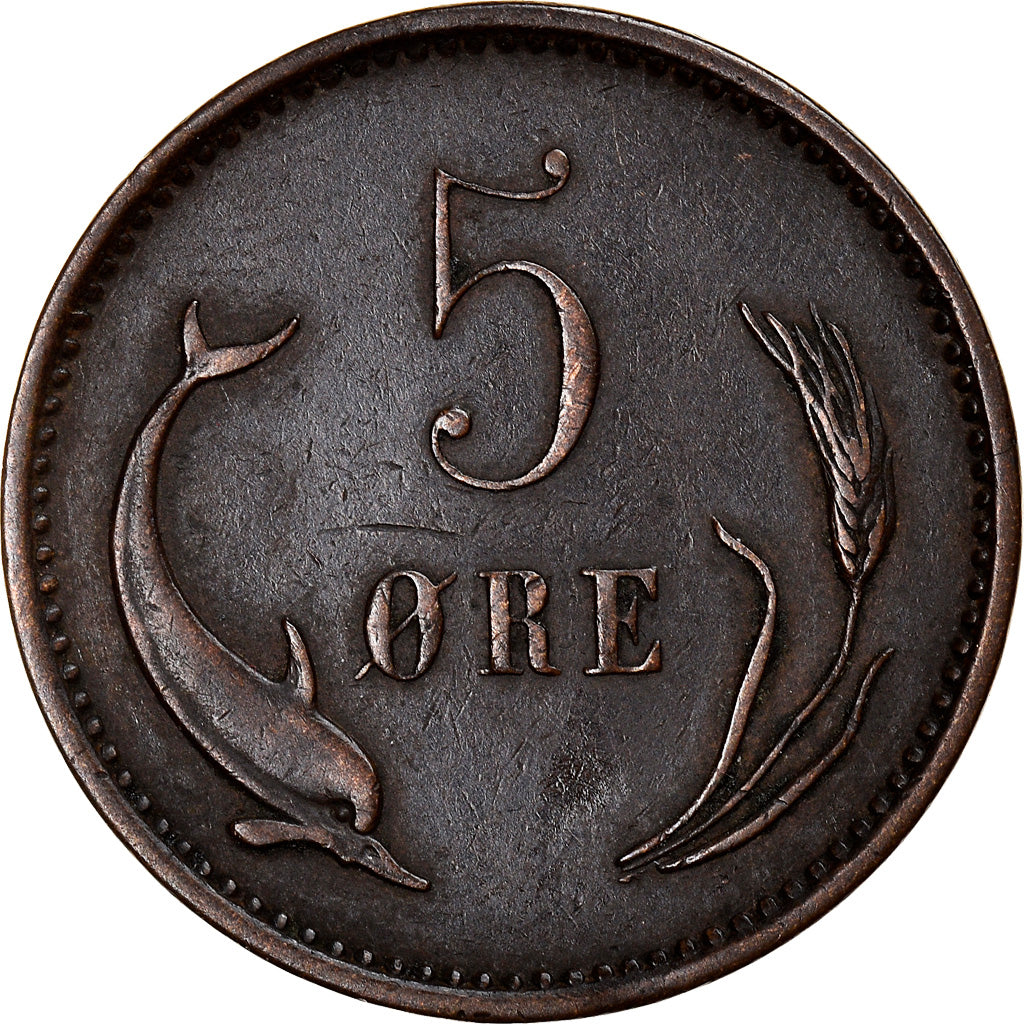Coin, Denmark, Christian IX, 5 Öre, 1904, Copenhagen, EF(40-45), Bronze