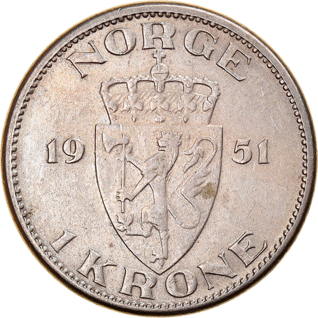 Monnaie, Norvège, Haakon VII, Krone, 1951, TTB, Copper-nickel, KM:397.1