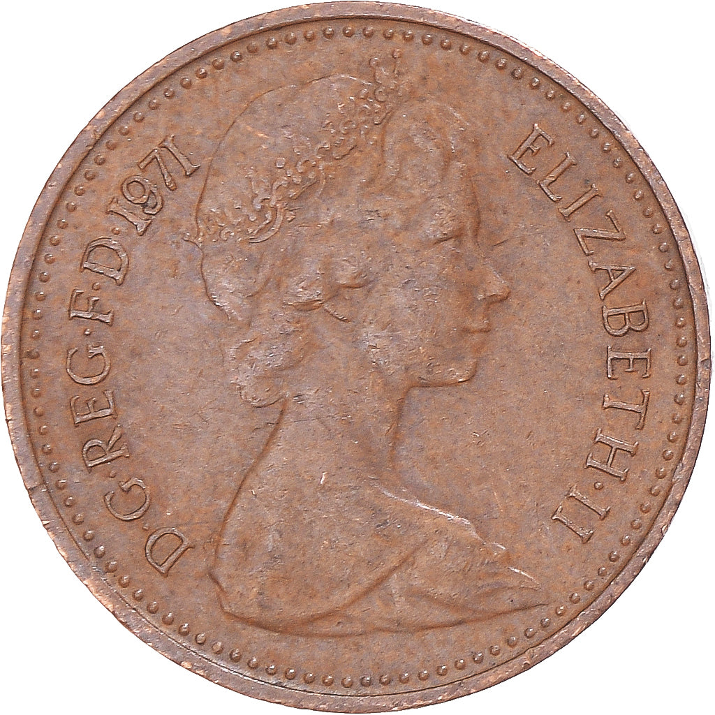 Moeda, Grã-Bretanha, 1/2 New Penny, 1971