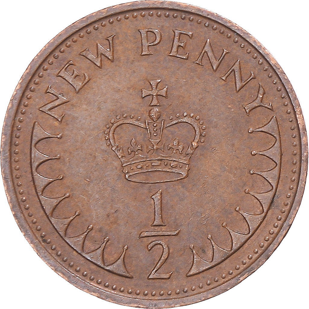 Moeda, Grã-Bretanha, 1/2 New Penny, 1971