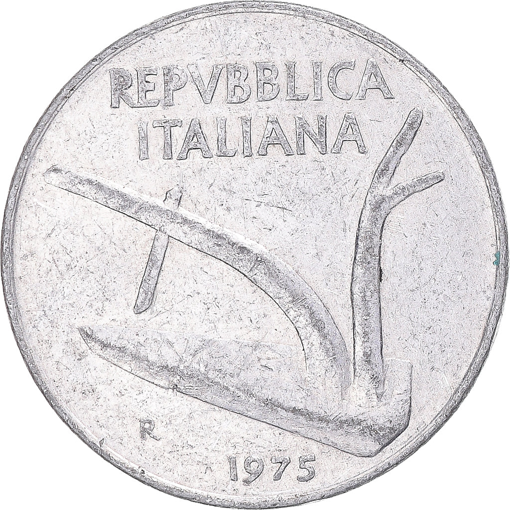 Moneda, Italia, 10 Lire, 1975
