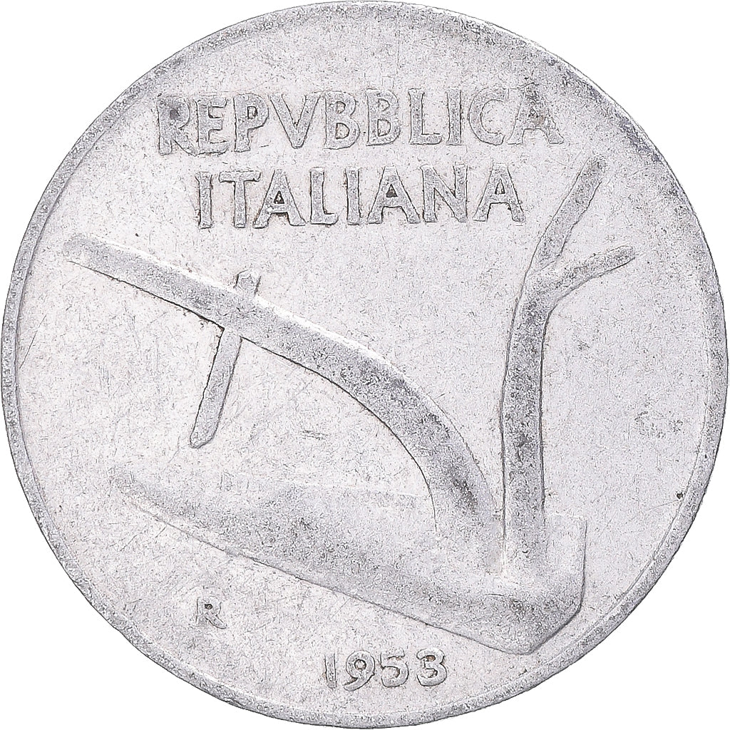 Moeda, Itália, 10 Lire, 1953