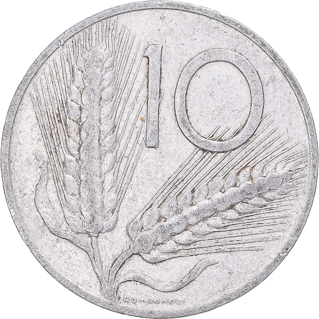 Moeda, Itália, 10 Lire, 1953