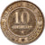 Moneda, Bélgica, Leopold I, 10 Centimes, 1863, Brussels, MBC, Cobre - níquel