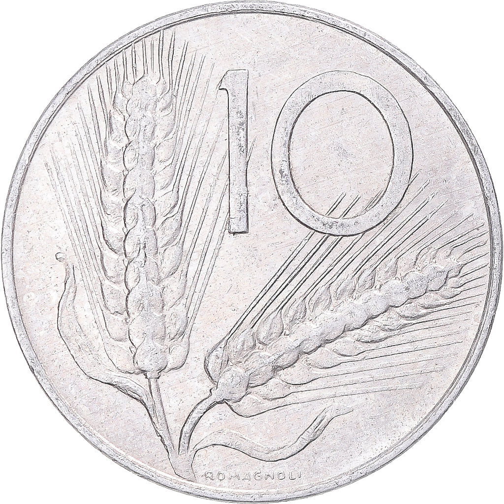 Moeda, Itália, 10 Lire, 1974