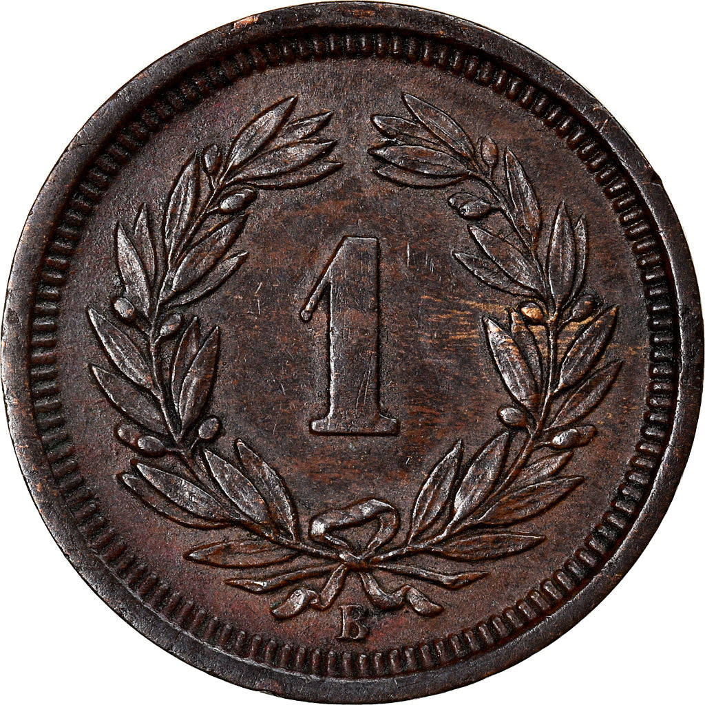 Coin, Switzerland, Rappen, 1887, Bern, EF(40-45), Bronze, KM:3.1