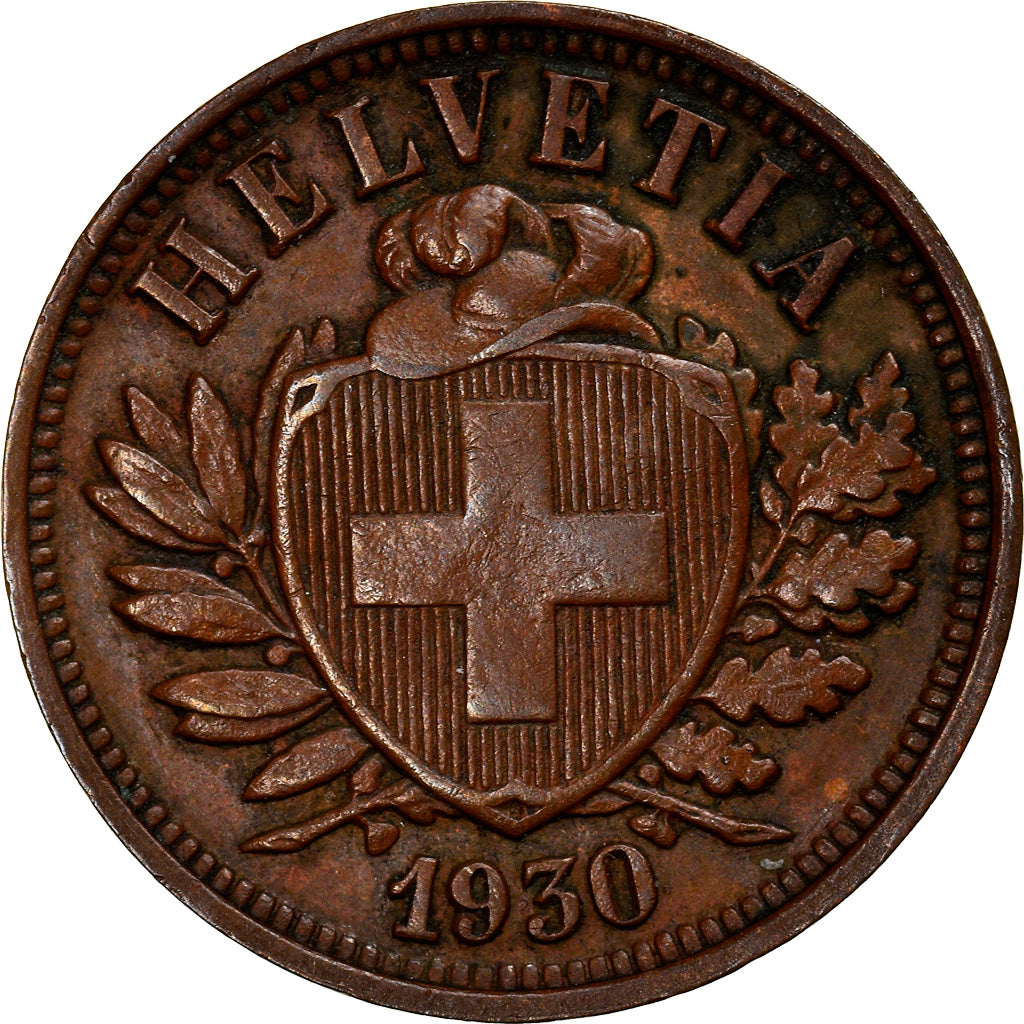 Coin, Switzerland, 2 Rappen, 1930, Bern, EF(40-45), Bronze, KM:4.2