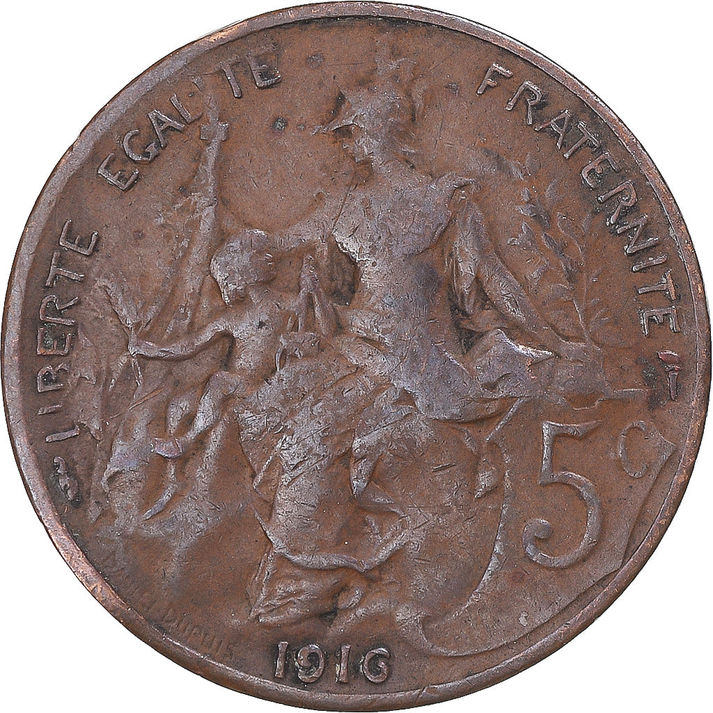 Coin, France, 5 Centimes, 1916
