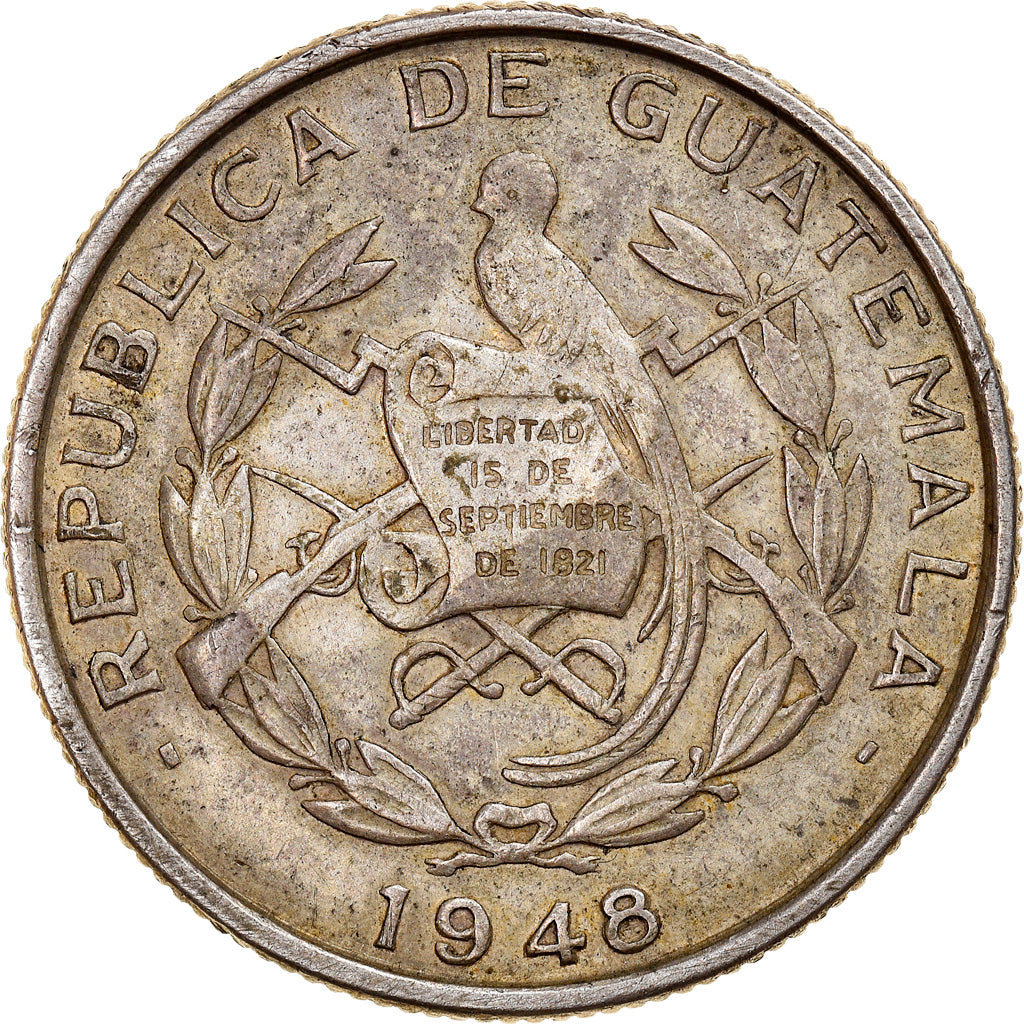 Monnaie, Guatemala, 1/4 Quetzal, 1948, TTB, Argent, KM:243.2