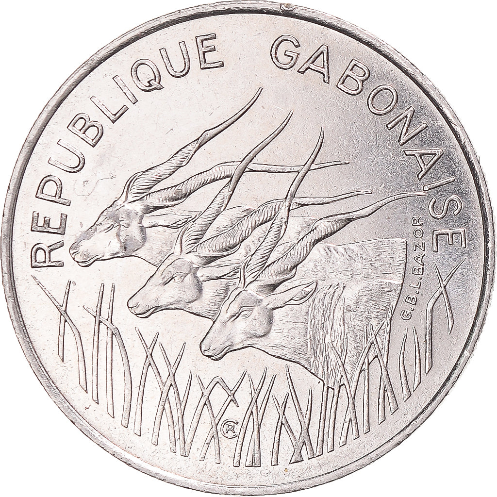 Moneta, Gabon, 100 Francs, 1975