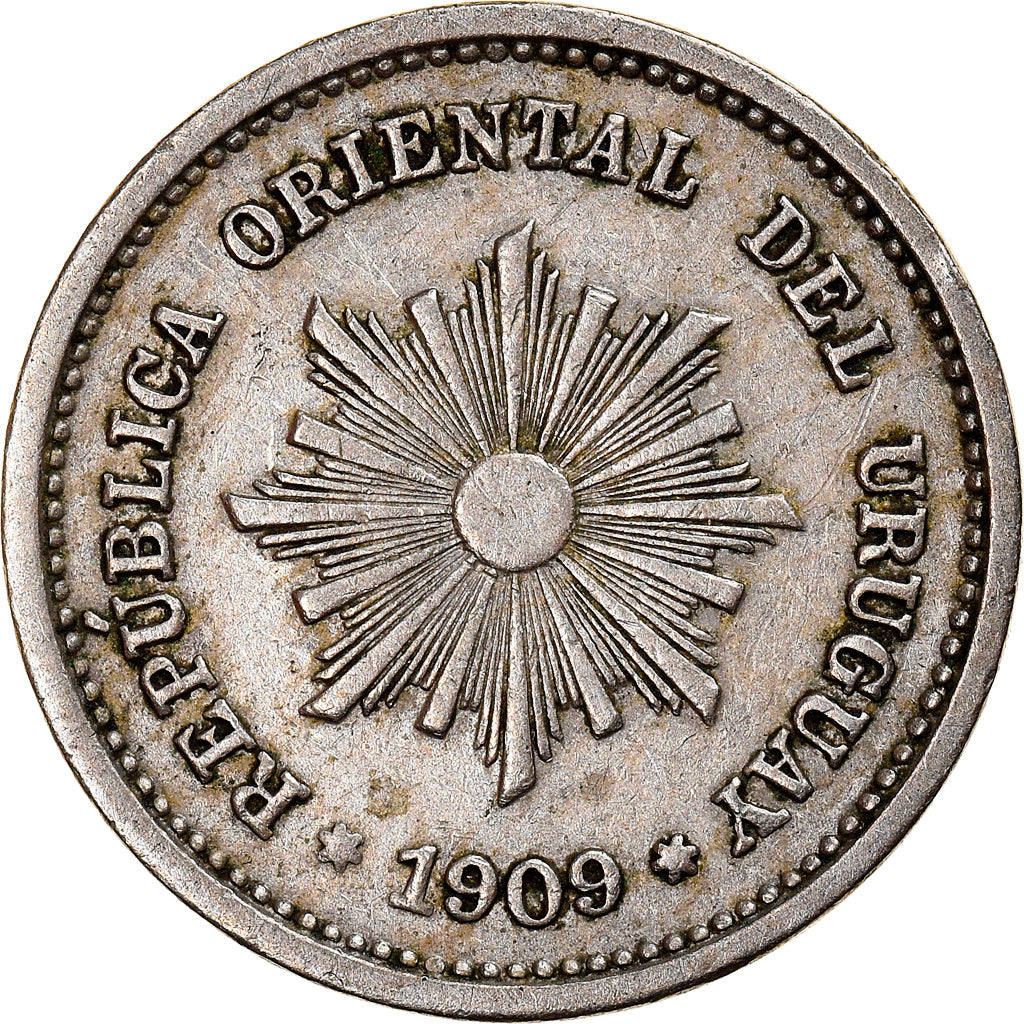 Coin, Uruguay, Centesimo, 1909, Vienna, EF(40-45), Copper-nickel, KM:19