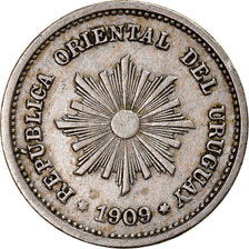 Coin, Uruguay, Centesimo, 1909, Vienna, EF(40-45), Copper-nickel, KM:19