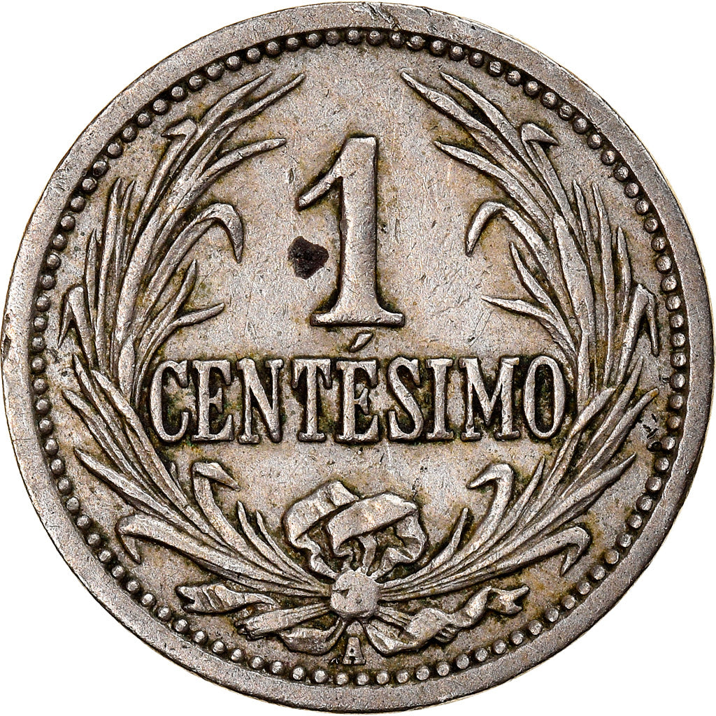 Coin, Uruguay, Centesimo, 1909, Vienna, EF(40-45), Copper-nickel, KM:19