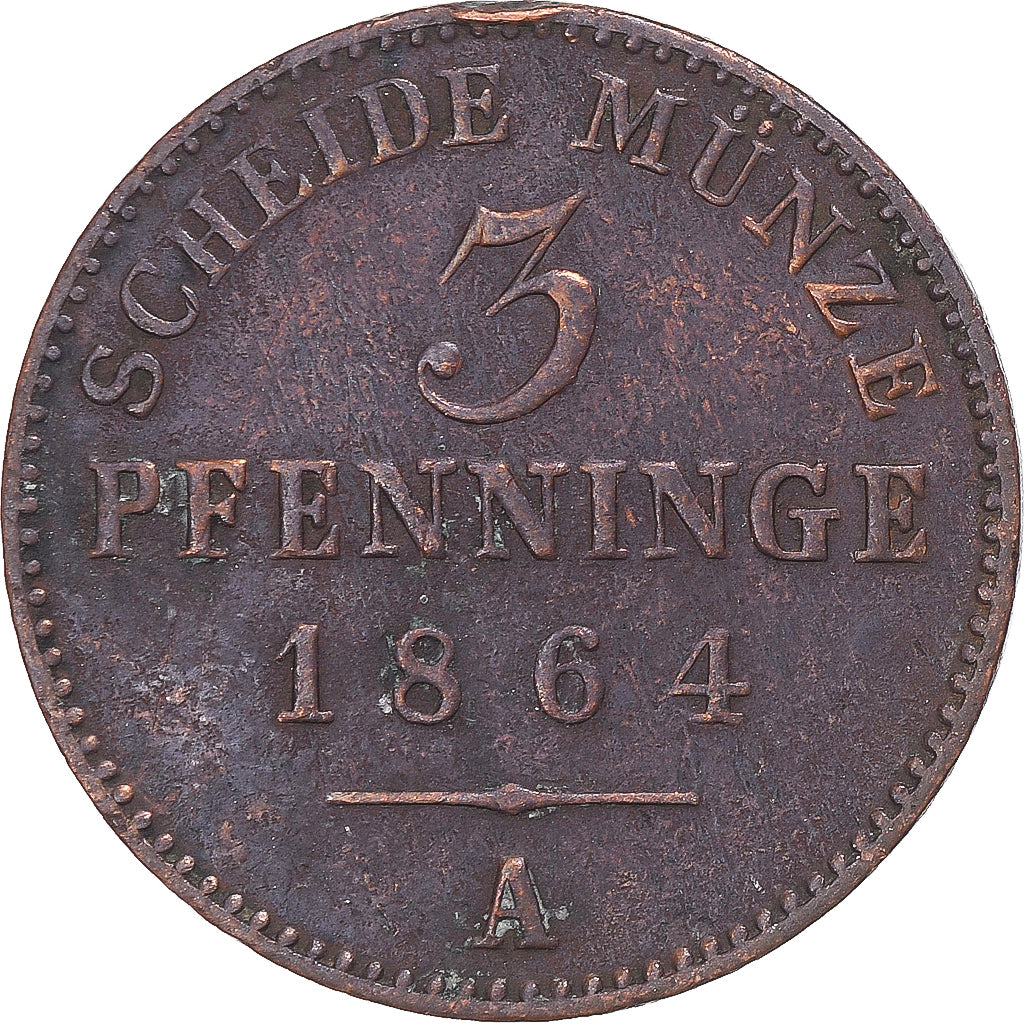 Moneta, Stati tedeschi, 3 Pfennig, 1864