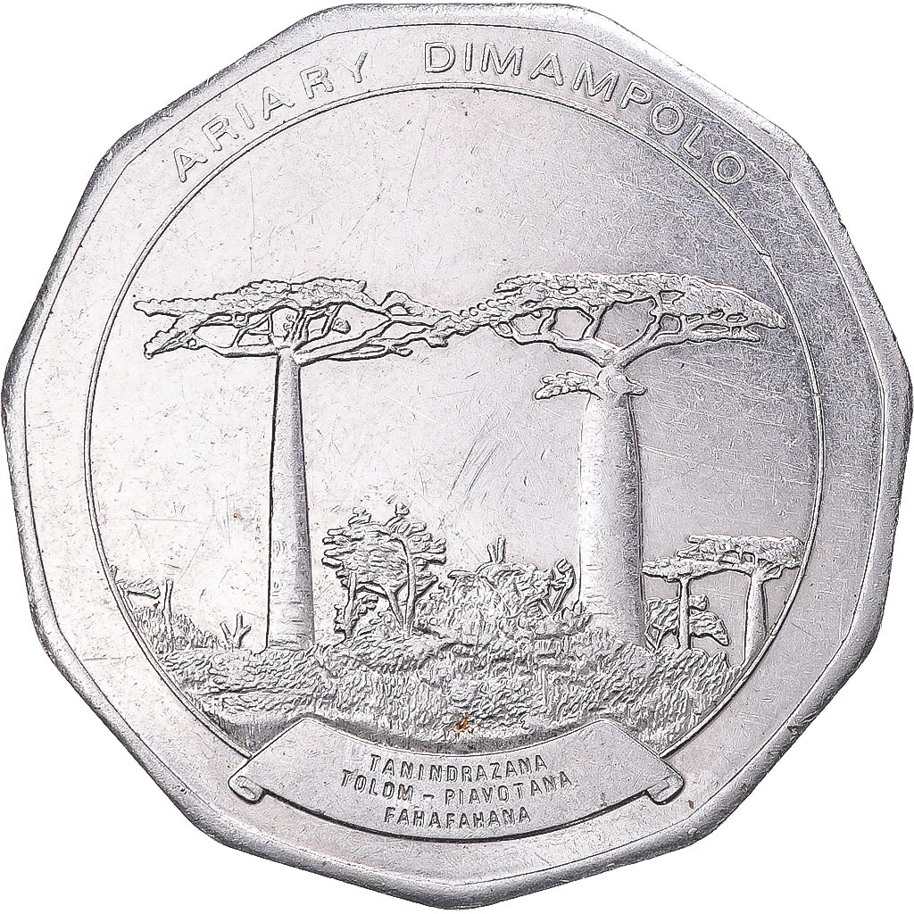 Coin, Madagascar, 50 Ariary, 1992