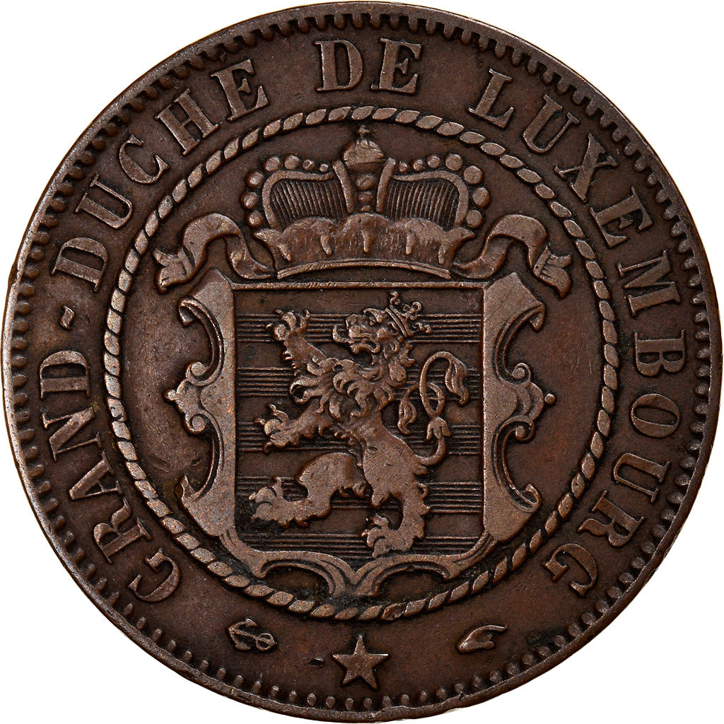 Coin, Luxembourg, William III, 10 Centimes, 1860, Paris, EF(40-45), Bronze
