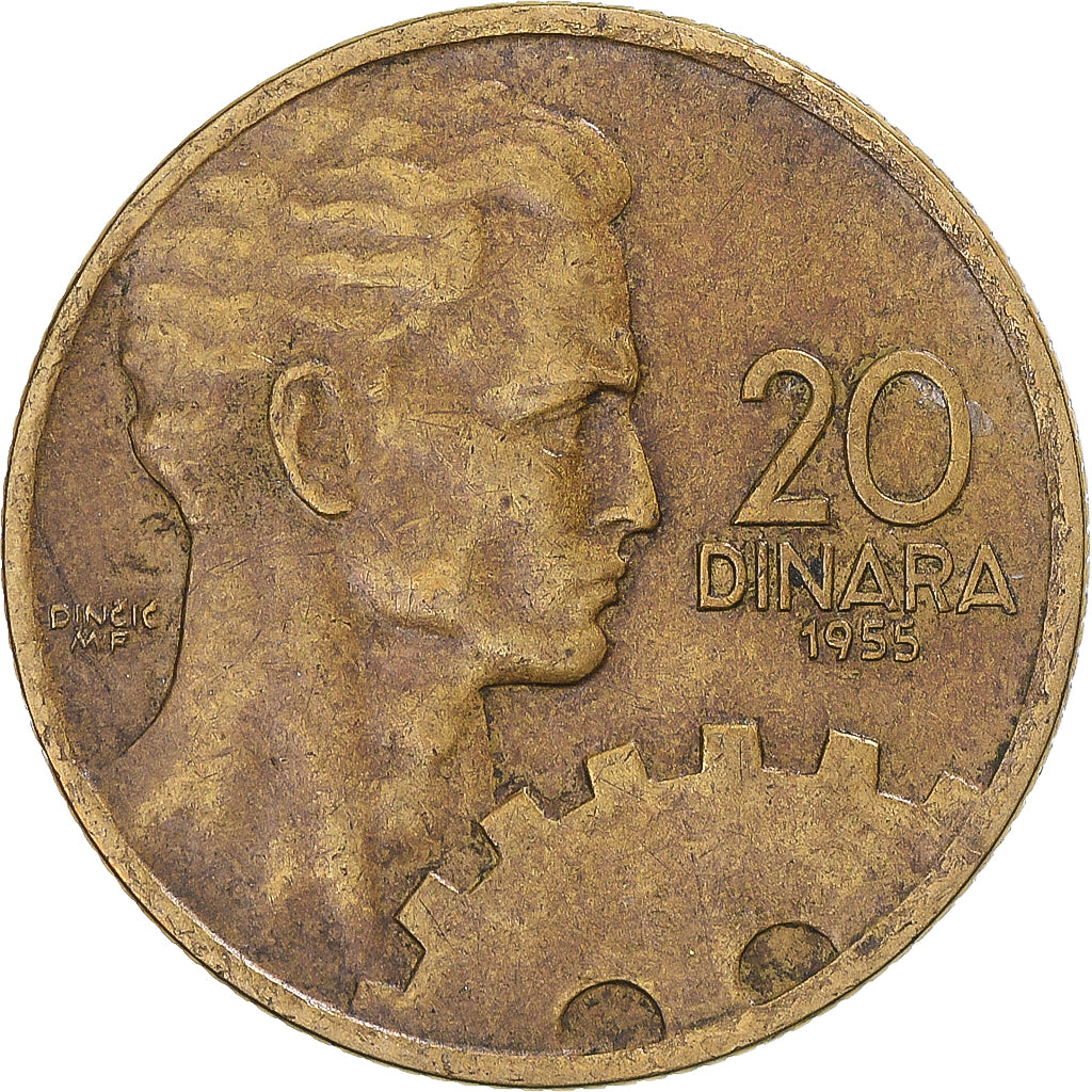 Moeda, Jugoslávia, 20 Dinara, 1955