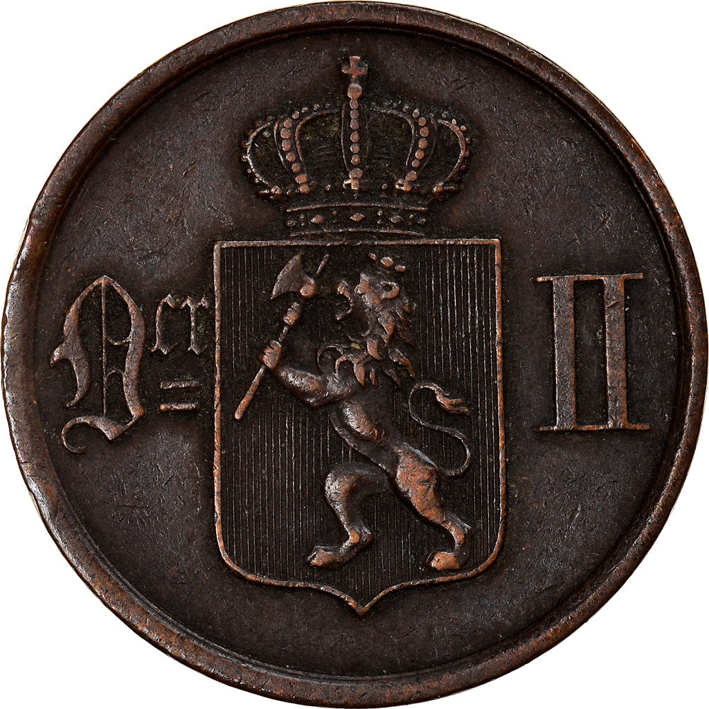 Coin, Norway, Oscar II, 2 Öre, 1891, VF(30-35), Bronze, KM:353