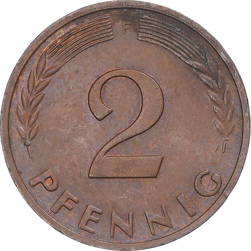 Moeda, Alemanha, 2 Pfennig, 1962