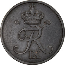 Moneda, Dinamarca, Frederik IX, 5 Öre, 1950, Copenhagen, BC+, Cinc, KM:843.1