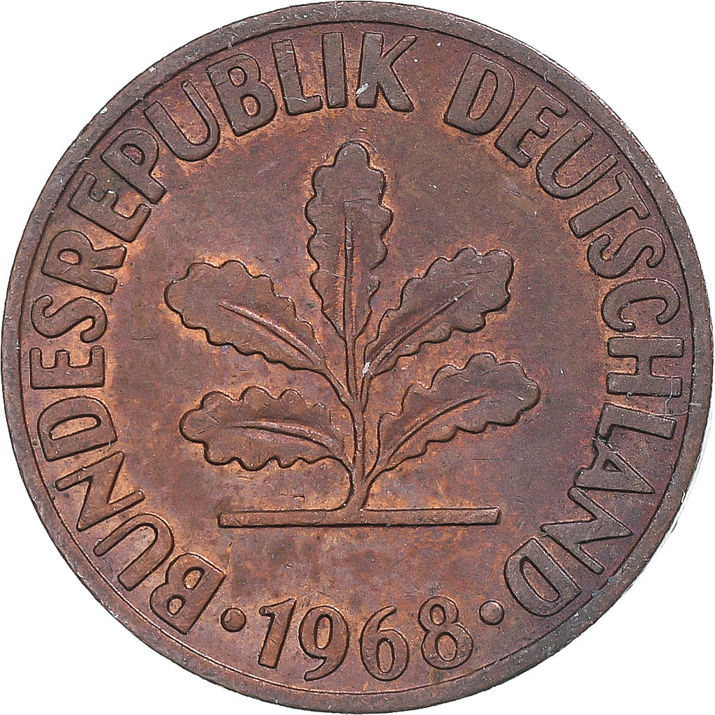 Coin, Germany, 2 Pfennig, 1968