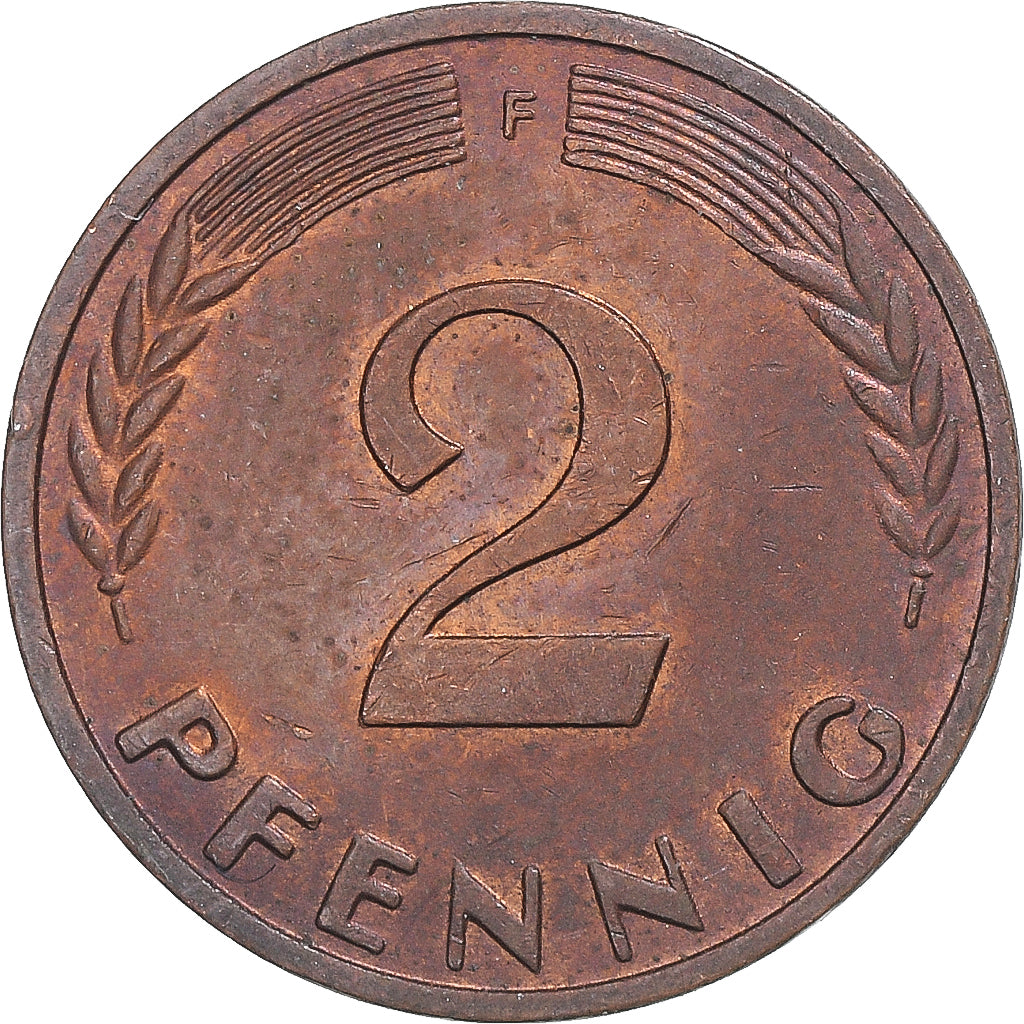 Coin, Germany, 2 Pfennig, 1968