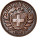 Coin, Switzerland, 2 Rappen, 1900, Bern, VF(30-35), Bronze, KM:4.2