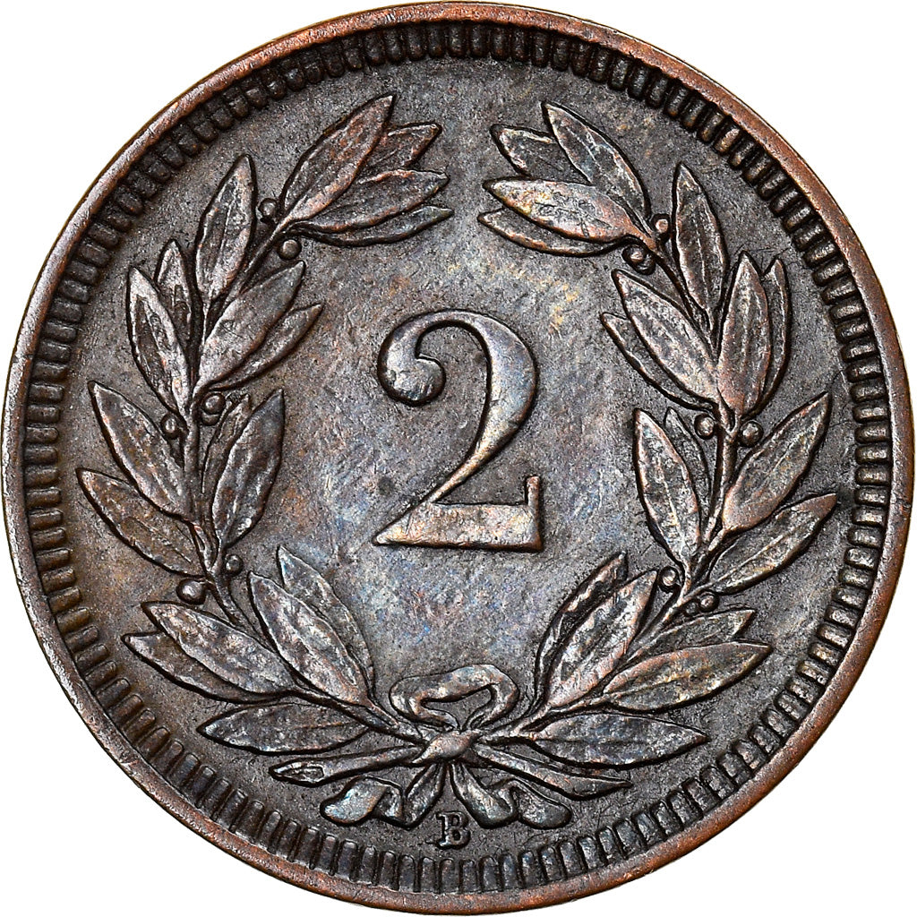 Coin, Switzerland, 2 Rappen, 1900, Bern, VF(30-35), Bronze, KM:4.2