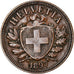 Coin, Switzerland, 2 Rappen, 1897, Bern, VF(30-35), Bronze, KM:4.2