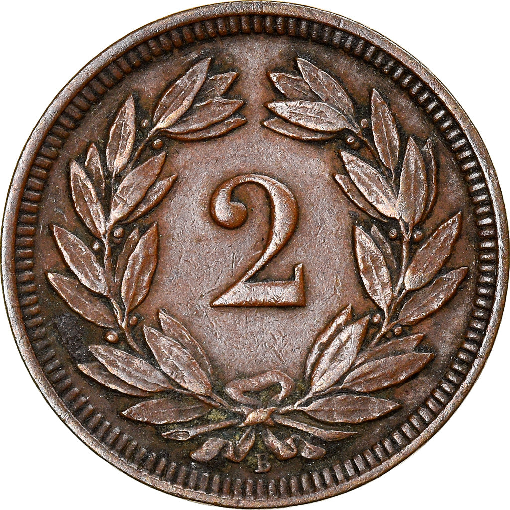 Coin, Switzerland, 2 Rappen, 1897, Bern, VF(30-35), Bronze, KM:4.2