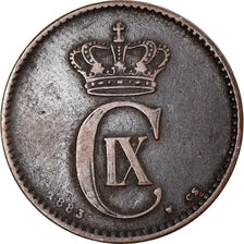 Coin, Denmark, Christian IX, 2 Öre, 1883, Copenhagen, VF(20-25), Bronze