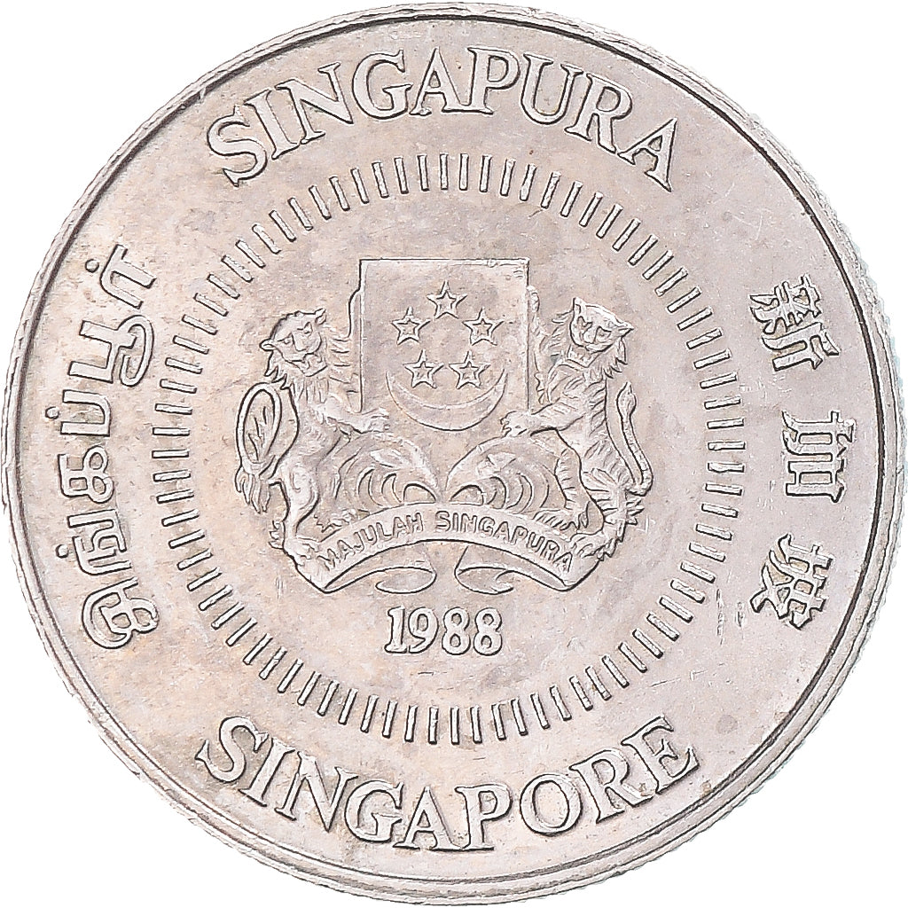 Monnaie, Singapour, 10 Cents, 1988