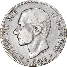 Coin, Spain, Alfonso XII, 2 Pesetas, 1882, Madrid, VF(20-25), Silver, KM:678.2