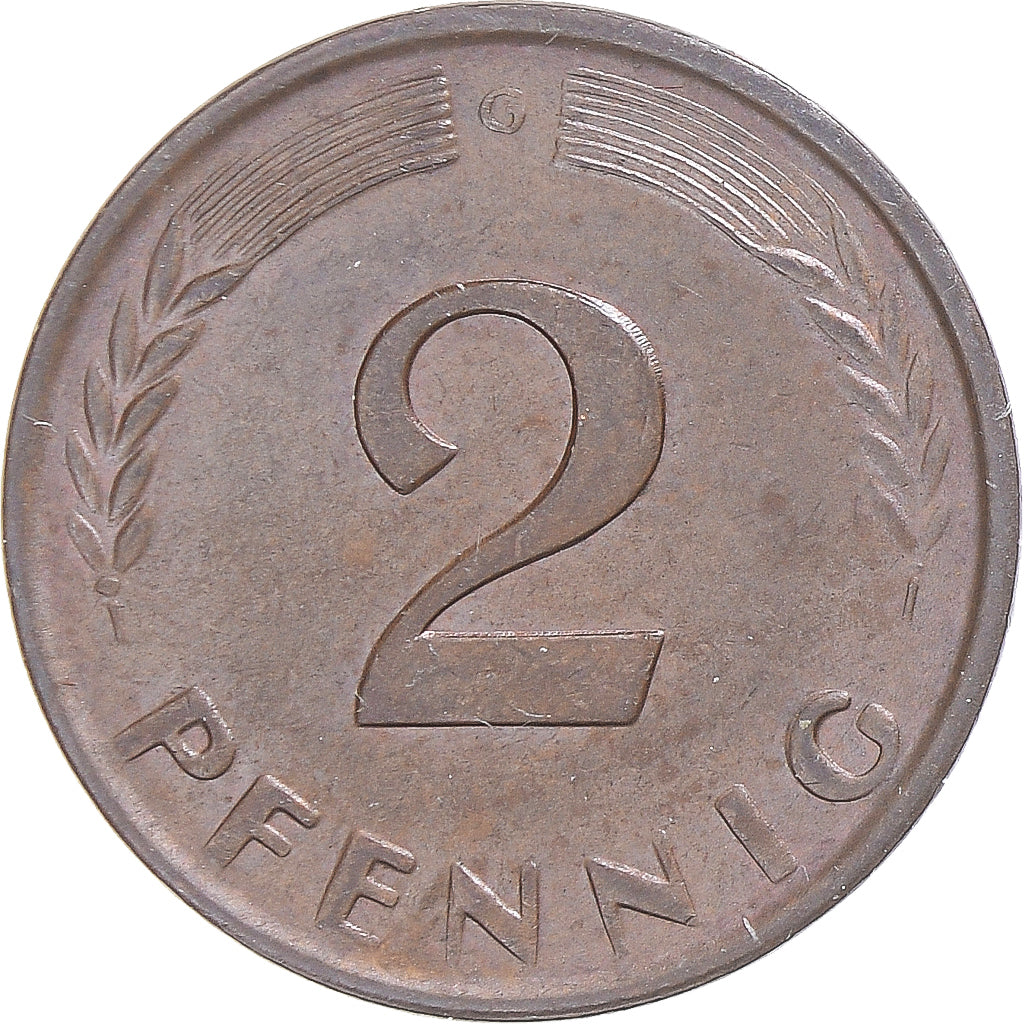 Coin, Germany, 2 Pfennig, 1961