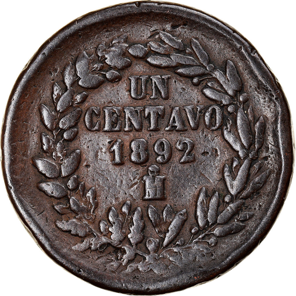 Moneda, México, Centavo, 1892, Mexico City, BC+, Cobre, KM:391.6