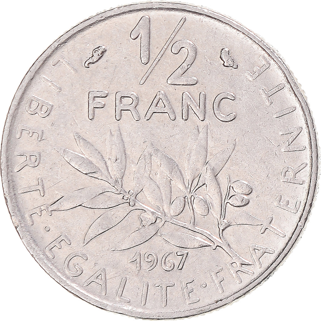 Munten, Frankrijk, 1/2 Franc, 1967