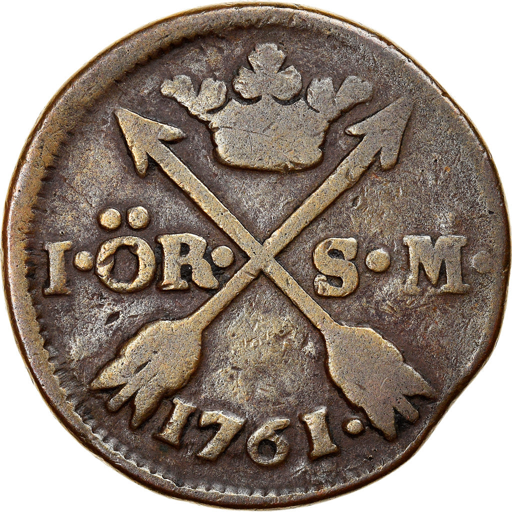 Münze, Schweden, Adolf Frederick, Ore, S.M., 1761, Stockholm, SGE+, Kupfer