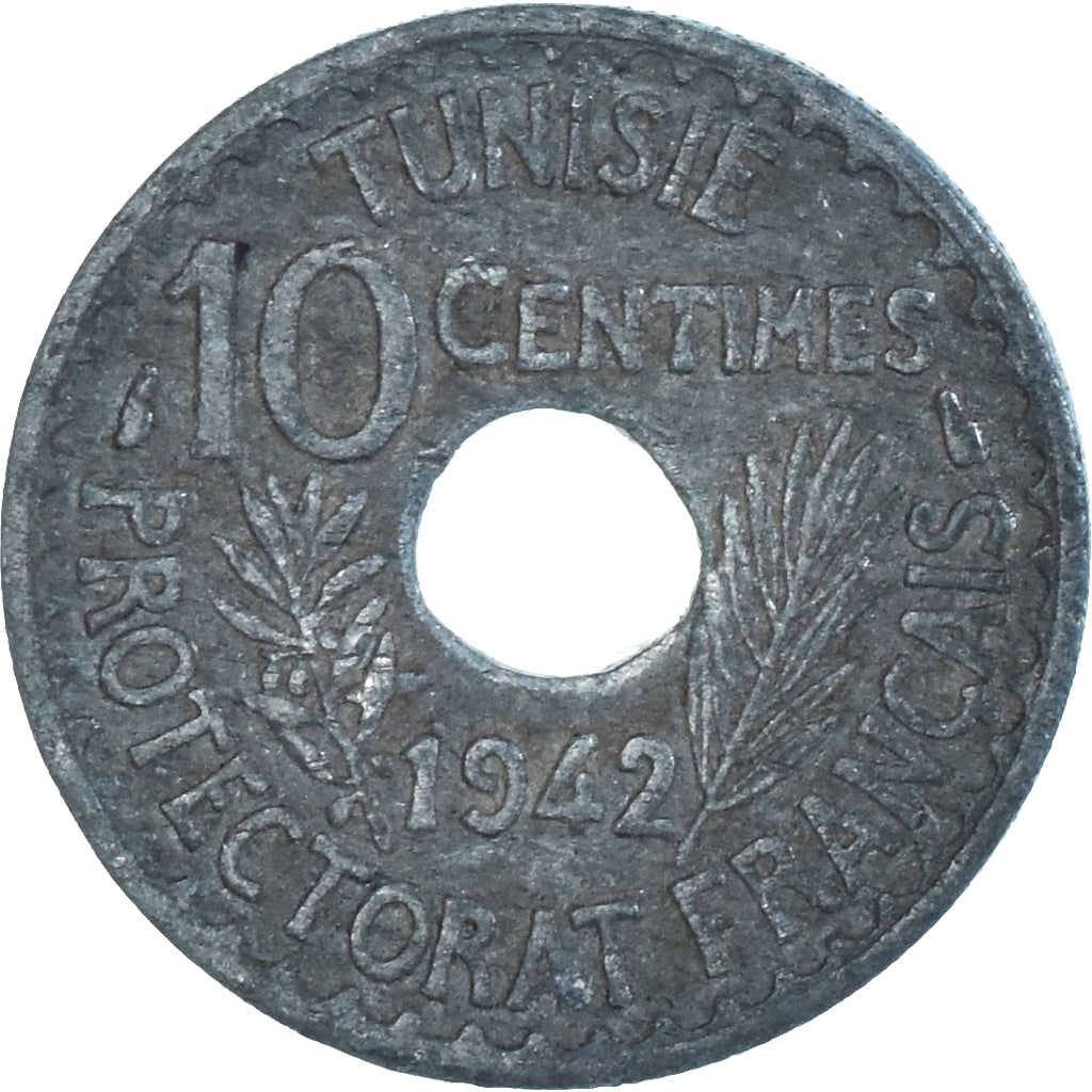 Coin, Tunisia, 10 Centimes, 1942