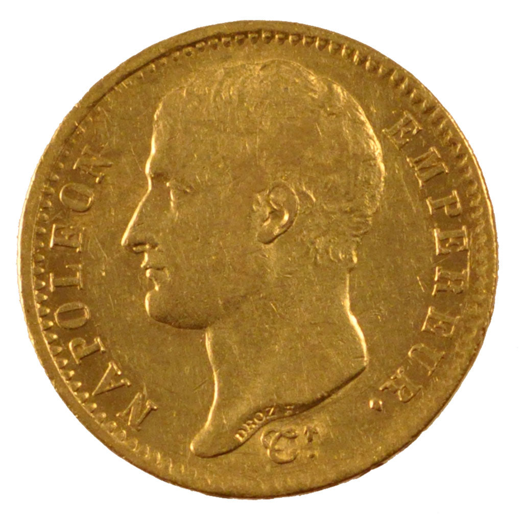 FRANCE, Napoléon I, 20 Francs, 1807, Paris, KM #A687.1, AU(50-53), Gold, Gadoury