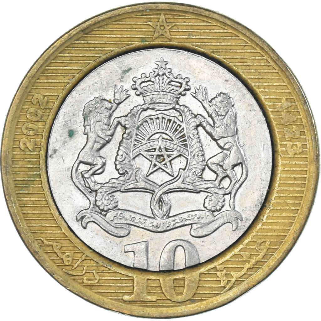 Coin, Morocco, 10 Dirhams, 2002