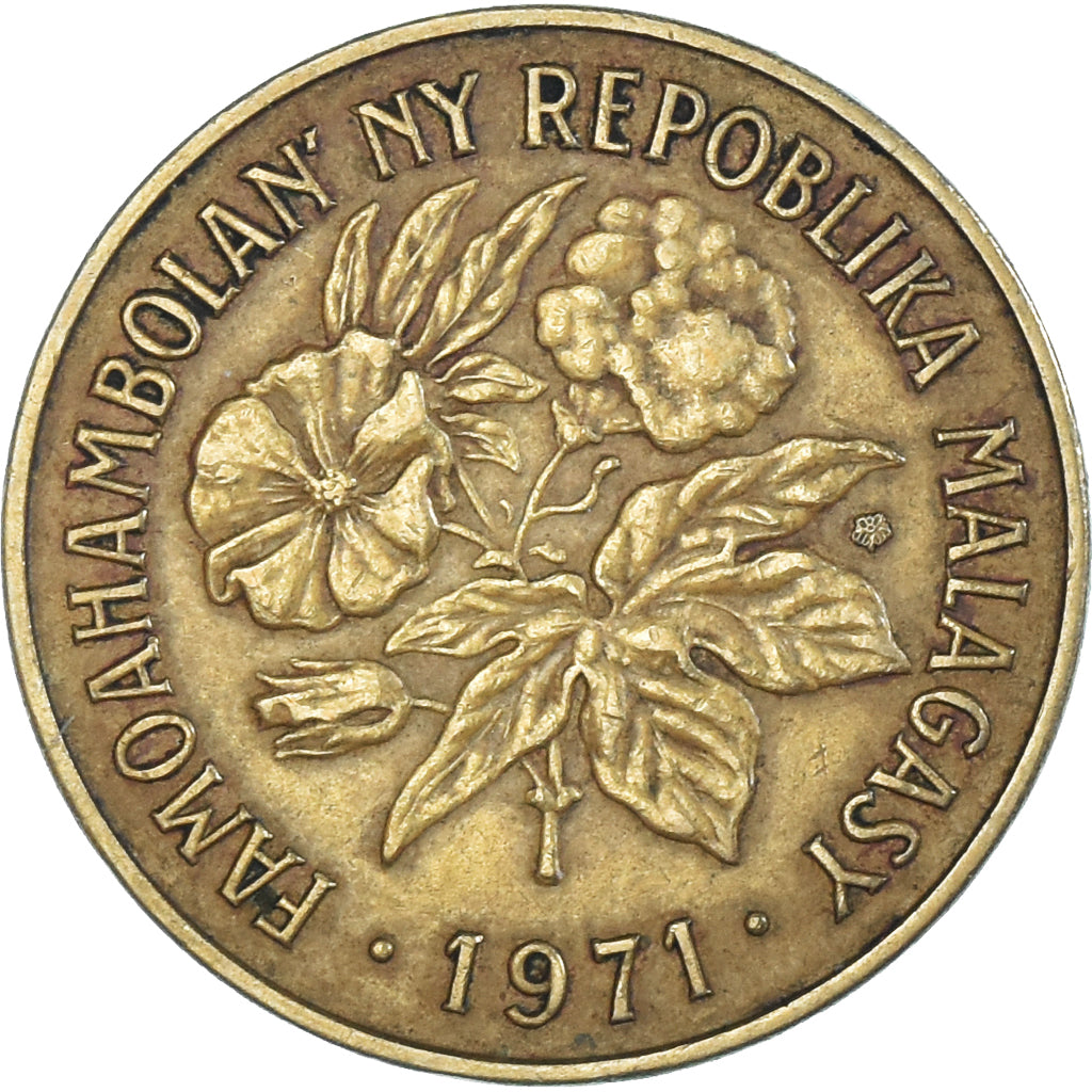 Coin, Madagascar, 20 Francs, 4 Ariary, 1971