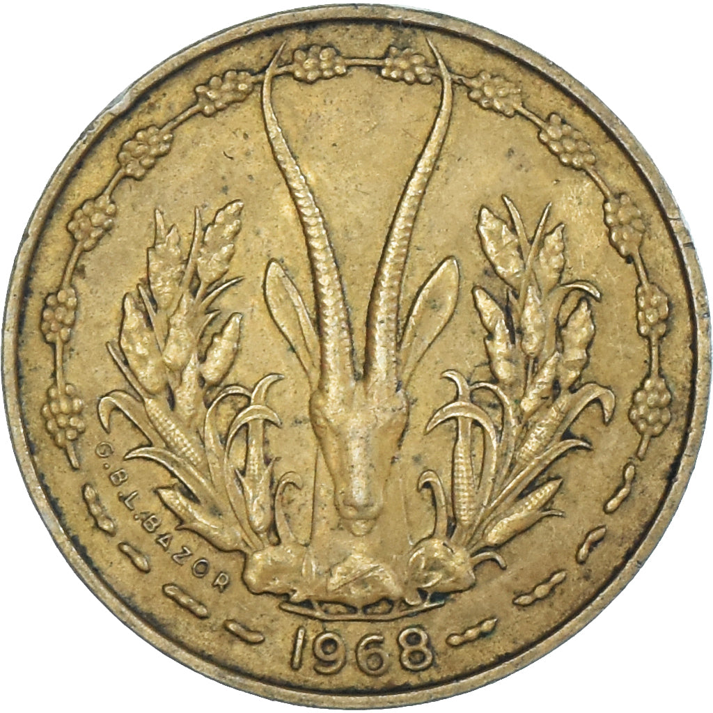 Moeda, Estados da África Ocidental, 5 Francs, 1968
