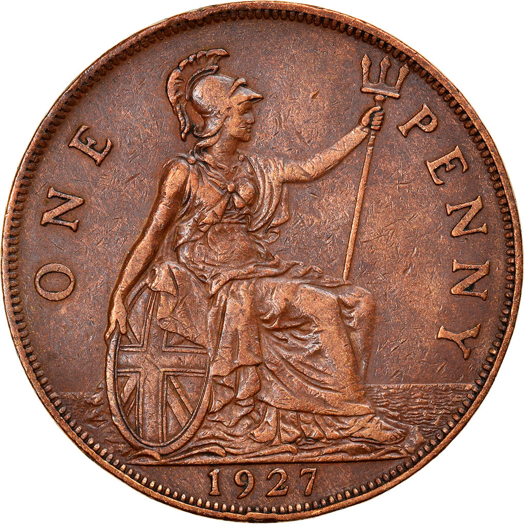 Coin, Great Britain, George V, Penny, 1927, EF(40-45), Bronze, KM:826
