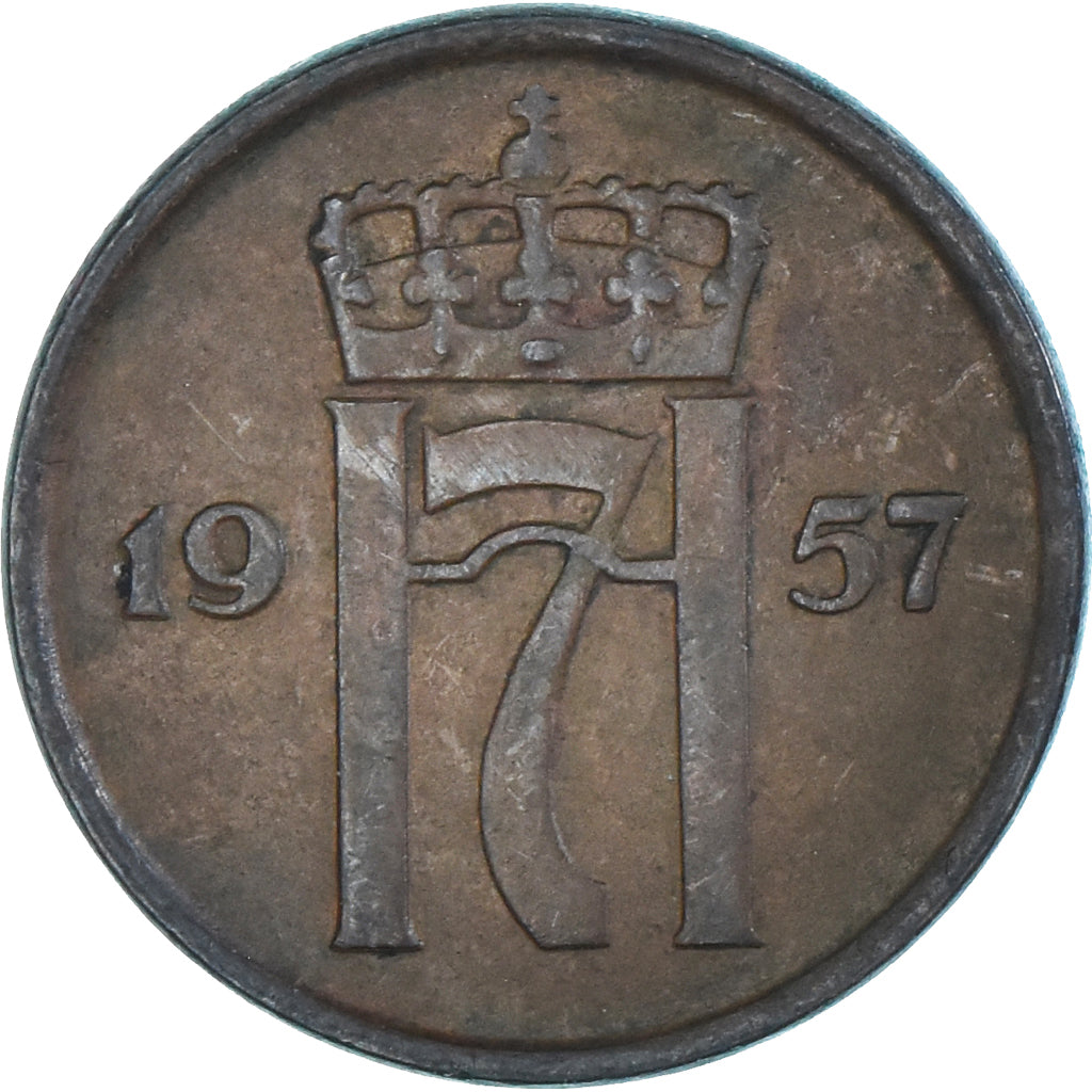Moneda, Noruega, 2 Öre, 1957