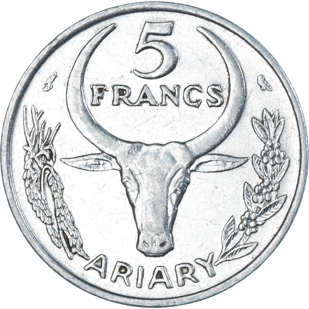 Moneta, Madagascar, 5 Francs, Ariary, 1968
