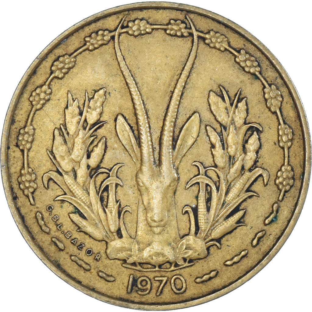 Moneta, Kraje Afryki Zachodniej, 10 Francs, 1970
