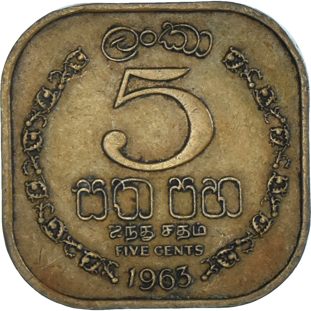Moneda, Ceilán, 5 Cents, 1963