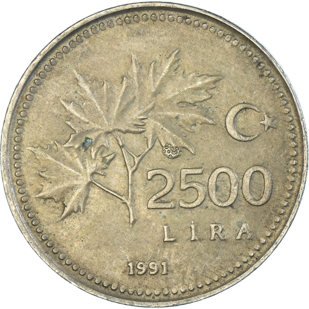 Munten, Turkije, 2500 Lira, 1991