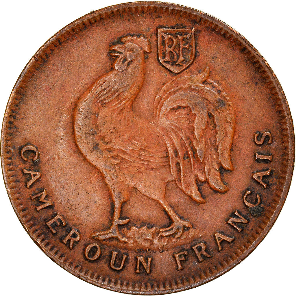 Coin, Cameroon, Franc, 1943, Pretoria, VF(30-35), Bronze, KM:5, Lecompte:16