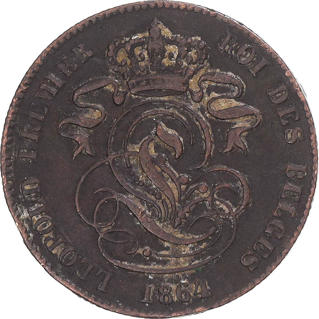Münze, Belgien, 2 Centimes, 1864
